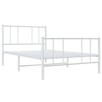 vidaXL Cadre de lit métal sans matelas avec pied de lit blanc 80x200cm