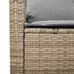 vidaXL Canapé de jardin 2places coussins et table beige résine tressée