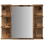 vidaXL Armoire à miroir de salle de bain vieux bois bois d'ingénierie