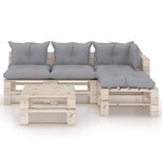 Vidaxl salon de jardin palette 5 pièces avec coussins bois de pin