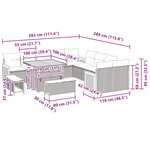 vidaXL Ensemble de canapé de jardin avec coussin 17 Pièces Noir polyrotin