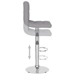 vidaXL Tabourets de bar lot de 2 gris clair tissu