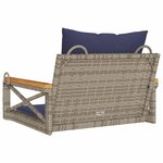 vidaXL Balancelle avec coussins gris 63x62x40 cm résine tressée