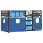 vidaXL Lit superposé sans matelas bleu 90x200 cm bois de pin massif