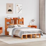 vidaXL Lit bibliothèque sans matelas cire marron 135x190 cm pin massif