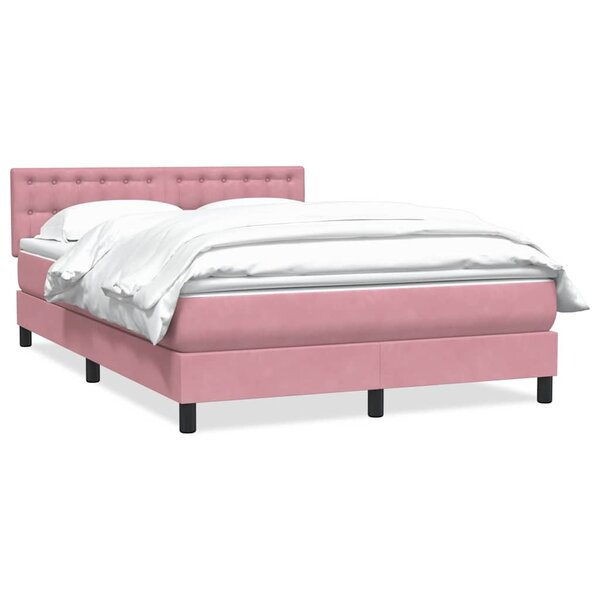 vidaXL Sommier à lattes de lit avec matelas rose 160x210 cm velours