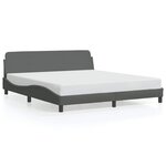 vidaXL Cadre de lit Dover gris foncé 183x213 cm tissu