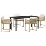vidaXL Ensemble de salle à manger pour jardin 5 Pièces Beige polyrotin