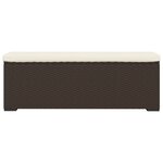 vidaXL Banc pouf avec coussin marron 110x30x40 cm résine tressée