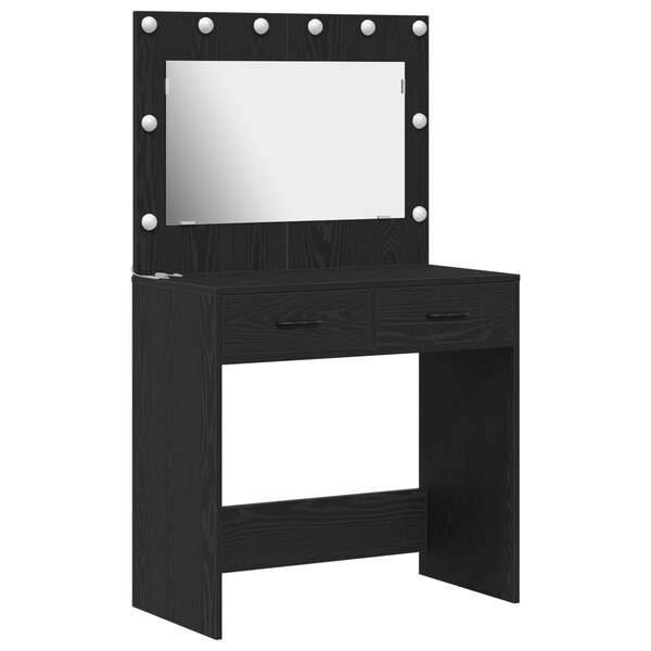 Table de maquillage vidaXL avec LED  Chêne noir 78 5x41x135 cm