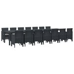 vidaXL Ensemble de salle à manger de jardin avec coussins 15 Pièces