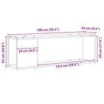 vidaXL Centre de divertissement Noir 100 x 24 x 32 cm
