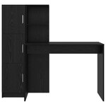 vidaXL Bureau avec rangement 2 Pièces Chêne noir 102 x 50 x 124 cm
