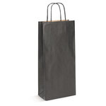 Sac kraft brun avec poignées torsadées pour 1 bouteille 14 x 39 x 8 cm (lot de 25)