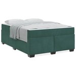 vidaXL Cadre de lit avec matelas Vert foncé 160 x 200 cm Velours