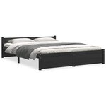 vidaXL Cadre de lit sans matelas noir bois massif 140x190 cm