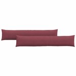vidaXL Coussins de canapé 2 Pièces Bordeaux 200 x 40 cm tissu