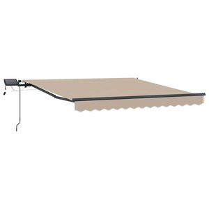 vidaXL Auvent Rétractable Beige 350 x 250 cm tissu