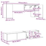 vidaXL Ensemble meuble TV 5 Pièces Chêne fumé Bois d'ingénierie