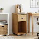 vidaXL Cabinet roulant Brun Miel 34 x 39 x 65 5 cm Pin massif