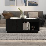 vidaXL Table basse Noir 100x101x40 5 cm Bois massif de pin