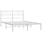 vidaXL Cadre de lit métal avec tête de lit blanc 160x200 cm