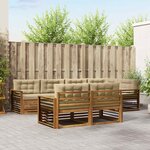vidaXL Ensemble de canapés d'extérieur 7 Pièces Naturel et Beige