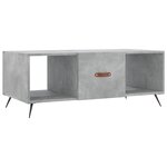 vidaXL Table basse gris béton 102x50x40 cm bois d'ingénierie