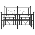 vidaXL Cadre de lit métal sans matelas avec pied de lit noir 120x190cm