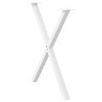 vidaXL Pieds de table à manger en forme de X 2 pièces blanc 70 x (72-73) cm acier