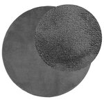 vidaXL Tapis OVIEDO à poils courts anthracite Ø 200 cm