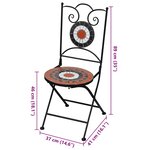 vidaXL Chaises pliables de bistro 2 Pièces Céramique Terre cuite et blanc