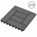 vidaXL Carreau de terrasse 11 pc Gris 30 x 30 cm WPC