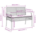 vidaXL Ensemble à manger de jardin et coussins 3 Pièces Beige poly rotin
