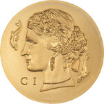 Monnaie en or 5 dollars g 0.5 millésime 2023 numismatic icons arethusa