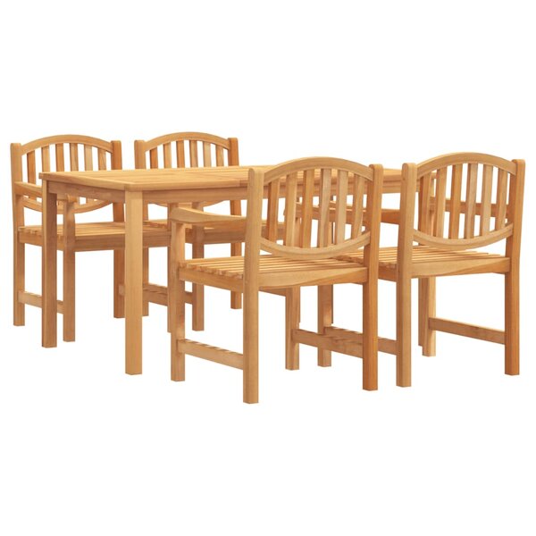 vidaXL Ensemble à manger de jardin 5Pièces Bois de teck massif