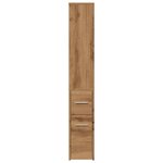 vidaXL Armoire de salle de bain étroite avec roulettes chêne artisanal