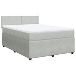 vidaXL Sommier à lattes de lit et matelas Gris clair 160x200cm Velours