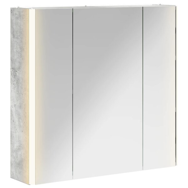 vidaXL Armoire Miroir de Salle de Bain Gris béton