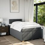 vidaXL Sommier à lattes de lit avec matelas Gris foncé 120x200cm Tissu