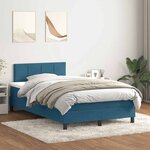 vidaXL Sommier à lattes de lit et matelas bleu foncé 120x210cm velours