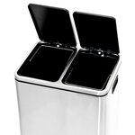 Vidaxl poubelle à ordures acier inoxydable 30 l