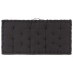 vidaXL Coussin de plancher de palette Coton 120x80x10 cm Noir