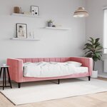 vidaXL Lit de jour avec matelas rose 90x200 cm velours