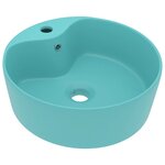 vidaXL Lavabo de luxe avec trop-plein Vert clair mat 36x13cm Céramique