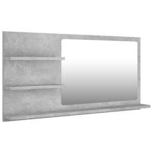 Miroir de salle de bain 3 étagères 90 x 10 5 x 45 cm aggloméré gris 02_0006947