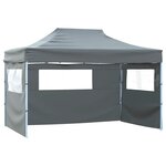 vidaXL Tente de réception pliable avec 4 parois 3x4 m Acier Anthracite