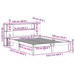 vidaXL Lit bibliothèque sans matelas cire marron 120x190cm pin massif