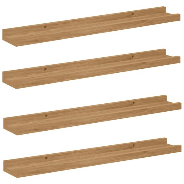 vidaXL Étagère Murale 4 pc Marron 60 x 9 x 3 cm Bois d'ingénierie
