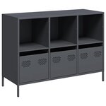 vidaXL Buffet anthracite 101 5x39x73 5 cm acier laminé à froid